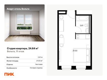 21,4 м², апартаменты-студия 5 336 223 ₽ - изображение 32