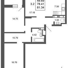 Квартира 81,1 м², 3-комнатная - изображение 2