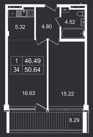 52,6 м², 2-комнатные апартаменты 11 456 382 ₽ - изображение 3