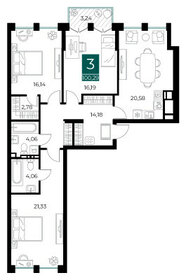 91,6 м², 3-комнатная квартира 14 660 800 ₽ - изображение 25