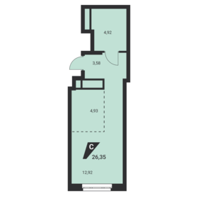 18,1 м², квартира-студия 2 200 000 ₽ - изображение 112