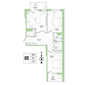 81,6 м², 3-комнатная квартира 19 900 000 ₽ - изображение 62