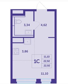 Квартира 23 м², студия - изображение 1