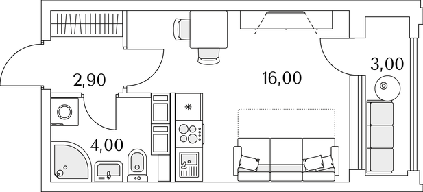 23,9 м², квартира-студия 4 300 000 ₽ - изображение 42