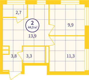 43,1 м², 2-комнатная квартира 3 900 000 ₽ - изображение 120