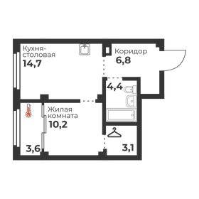 Квартира 39,3 м², 1-комнатная - изображение 1