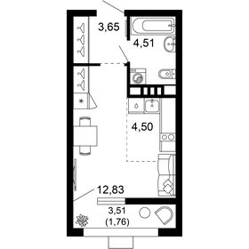 Квартира 27,2 м², 1-комнатная - изображение 1