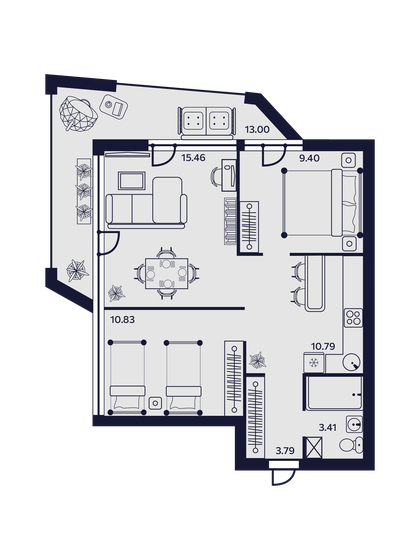 66,7 м², 3-комнатные апартаменты 17 456 824 ₽ - изображение 1