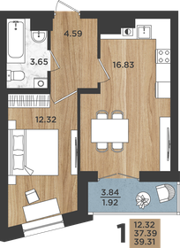 38 м², 1-комнатная квартира 4 750 000 ₽ - изображение 73