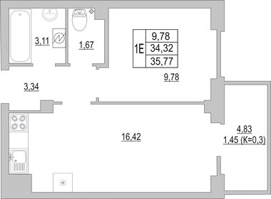 35,7 м², 1-комнатная квартира 3 050 000 ₽ - изображение 50