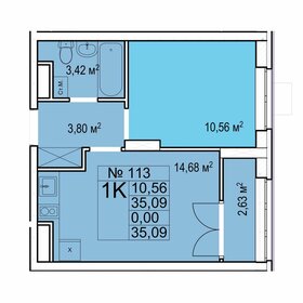 Квартира 35,1 м², 1-комнатная - изображение 1