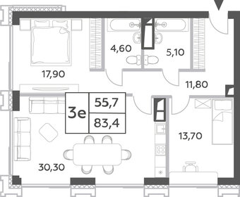 80 м², 3-комнатные апартаменты 37 200 000 ₽ - изображение 96