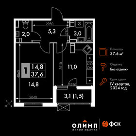 34,3 м², 1-комнатная квартира 3 700 000 ₽ - изображение 24