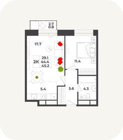 45,2 м², 2-комнатная квартира 9 063 057 ₽ - изображение 9