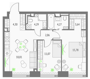62,7 м², 3-комнатная квартира 16 280 000 ₽ - изображение 162