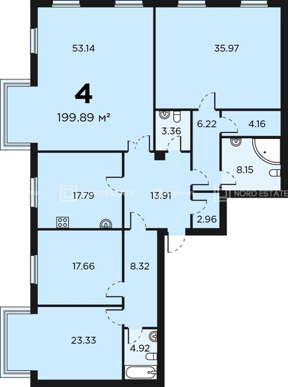 200,9 м², 4-комнатная квартира 77 949 200 ₽ - изображение 27