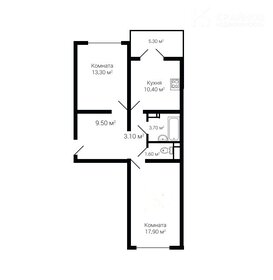 Квартира 59,9 м², 2-комнатная - изображение 1