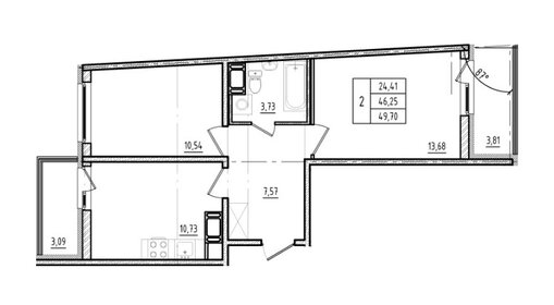 Квартира 53,2 м², 2-комнатная - изображение 1