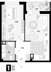 103,8 м², 1-комнатная квартира 12 673 000 ₽ - изображение 88