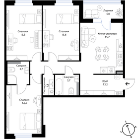 91,7 м², 3-комнатная квартира 15 864 100 ₽ - изображение 52