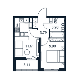 Квартира 31 м², 1-комнатная - изображение 1