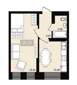 36,6 м², 1-комнатная квартира 4 600 000 ₽ - изображение 8