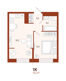 33,3 м², 1-комнатная квартира 4 900 000 ₽ - изображение 35