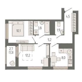43 м², 2-комнатная квартира 5 200 000 ₽ - изображение 103