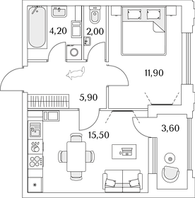41,3 м², 1-комнатная квартира 8 626 232 ₽ - изображение 61