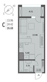 Квартира 26,7 м², студия - изображение 1