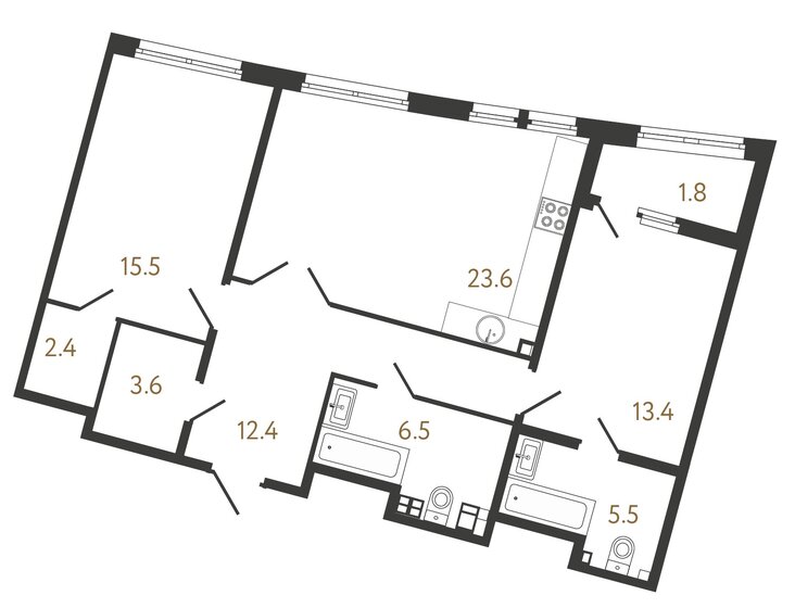 82,9 м², 2-комнатная квартира 39 644 000 ₽ - изображение 1