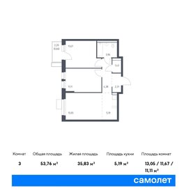62 м², 3-комнатная квартира 7 300 000 ₽ - изображение 54