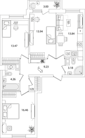 73 м², 3-комнатная квартира 15 585 144 ₽ - изображение 34