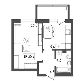 43,6 м², 1-комнатная квартира 3 900 000 ₽ - изображение 2