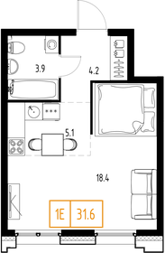 31,6 м², 1-комнатная квартира 11 906 610 ₽ - изображение 39