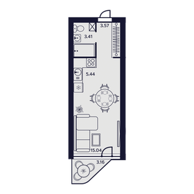 Квартира 30,6 м², 1-комнатные - изображение 1