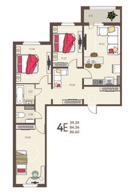 89,5 м², 3-комнатная квартира 6 300 000 ₽ - изображение 76