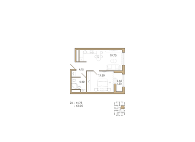 42 м², 1-комнатная квартира 5 050 000 ₽ - изображение 66