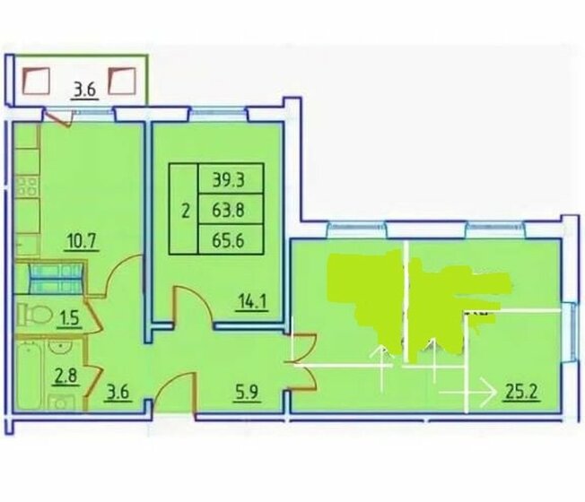 63,6 м², 4-комнатная квартира 7 500 000 ₽ - изображение 46