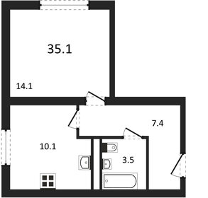 Квартира 35,1 м², 1-комнатная - изображение 1