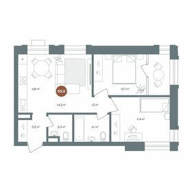 Квартира 55,2 м², 3-комнатная - изображение 1