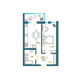 31,5 м², 1-комнатная квартира 2 600 000 ₽ - изображение 103