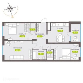 Квартира 86,4 м², 3-комнатная - изображение 1