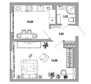 35 м², 1-комнатная квартира 3 200 000 ₽ - изображение 41