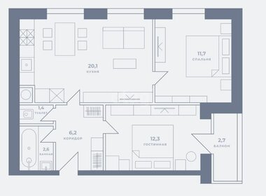 60 м², 2-комнатная квартира 5 650 000 ₽ - изображение 27