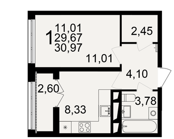 27,5 м², 1-комнатная квартира 3 400 000 ₽ - изображение 58