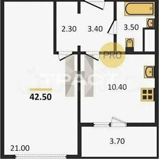 Квартира 42,5 м², 1-комнатная - изображение 1