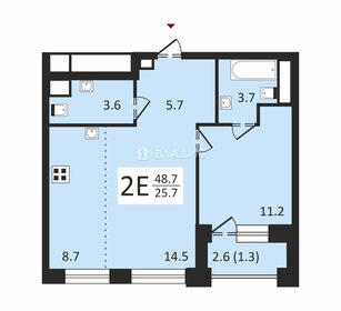 Квартира 48,7 м², 2-комнатная - изображение 1