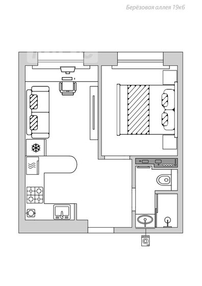 30,6 м², 1-комнатные апартаменты 10 900 000 ₽ - изображение 1