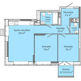 Квартира 59,9 м², 2-комнатная - изображение 1